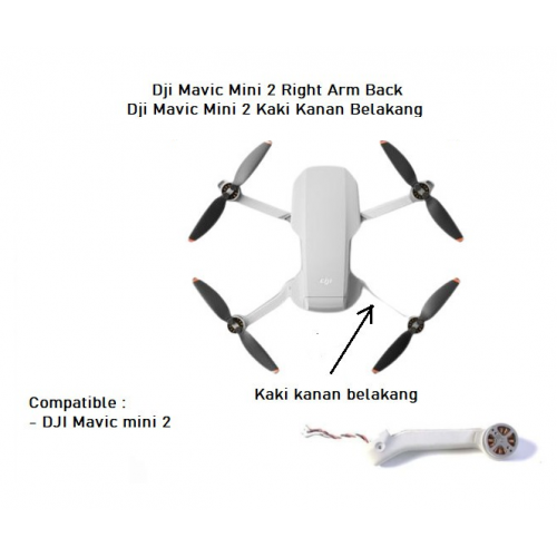 Dji Mavic Mini 2 Right Arm Back - Dji Mavic Mini 2 Kaki Kanan Belakang